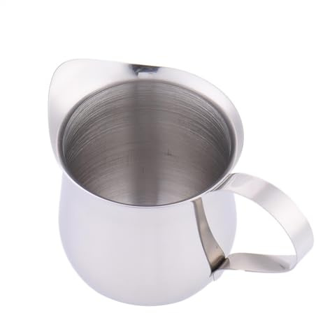 Jarra espumante de leche de acero inoxidable | Jarra de acero inoxidable, incluye 60 ml, 90 ml, 150 ml, 240 ml de capacidad opcional, apta para latte, capuchino
