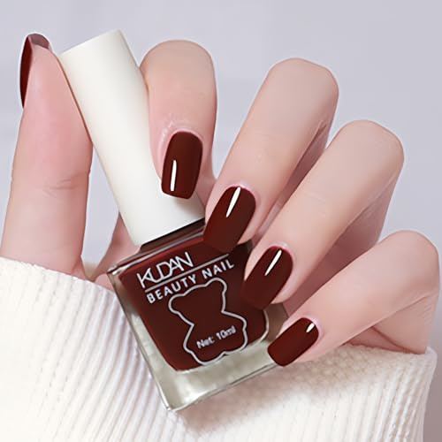 Wine Red Nail Polish - Dark Red Nail Polish - Air Quick Dry Nail Varnish - Super Lustrous Easy Apply Burgundy Nail Art Polish Wine Shade For Women Manicure DIY