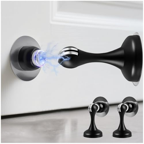 2 Stück Türstopper Magnetisch aus Edelstahl, Door Stopper mit 3-M Selbstklebend, Verdeckte Schraubenmontage, Türhalter Magnetisch für die Unterseite der Tür, Tür Offen Halten, Wand und Bodenmontage