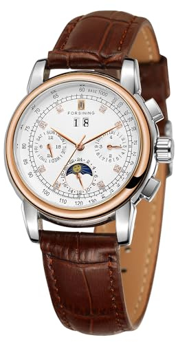 FORSINING Damen-Armbanduhr, wasserdicht, selbstaufziehend, automatischer Kalender, modisch, für Damen