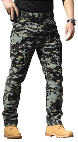 ZTFYKLIN Pantalon Cargo Homme Tactique Multi Poches Combat Stretch Extensible Séchage Rapide Pantalons Hommes Treillis Militaire Randonnée Chasse Travail Décontracté Ceinture élastique