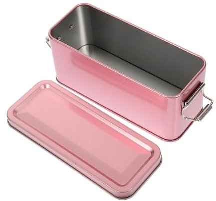 LOLIPPYY Tarro de galletas de metal con tapa, caja de lata duradera para dulces y galletas, caja de almacenamiento versátil para interiores, gran capacidad, sellado hermético inoxidable