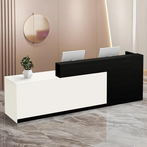 UULBDCD Empfangstheke Holz Modern Empfangstresen Theke Rezeption Tisch, Verkaufstheke Rezeption Mit Schublade Und Offenen Regalen, 100–180 cm Rezeptionstheken Für Salon Hotel Büros Lobbys Geschäft