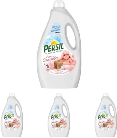 Persil - Lessive Liquide Peaux Sensibles – Parfum hypoallergénique Fleur de Coton pour respecter les peaux fragiles - Savon de Marseille - Testée Dermatologiquement & Certifiée ECARF - 43 Lavages