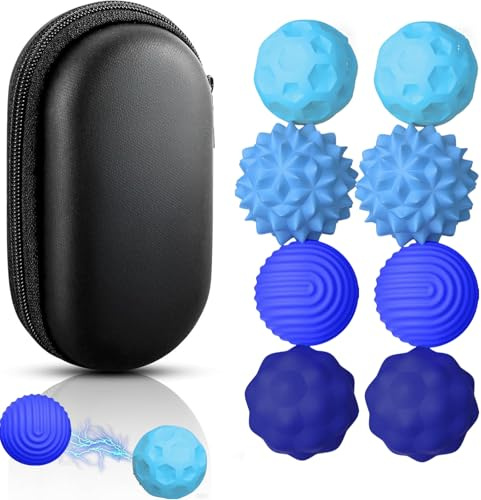 JoyJoyful 8 Stück Magnetkugeln Fidget Toys Erwachsene, Magnetische Kugeln Sensorik Spielzeug, Stress Bälle Mit Silikonhülle, Autismus Antistress Spielzeug Sensory Toys Sensorischer Ball (Blau)