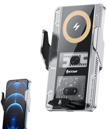 Chargeur de téléphone sans fil – Système de montage de verrouillage intelligent, support de transmetteur d'énergie ultra rapide, support sécurisé pour appareil mobile | pour sortie de ventilation