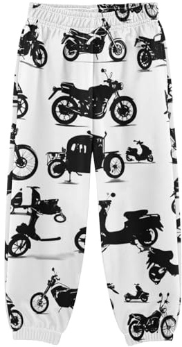 Pigsaly Boys Sweatpants Motorbike Motorcycle Bike Boys Pants Active Pant Kids Jogger Pants 7-8Y Multicoloured