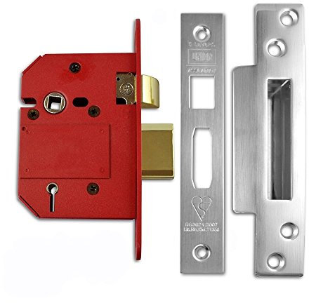 Union Locks Strongbolt 2200S BS 5-Lever Mortice Sash Lock 68mm - Satin Chrome (Boxed)