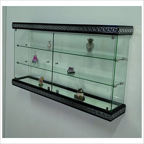 Wand Vitrine VMVBR6HT schwarze und silberne Farbe (Versux Style)