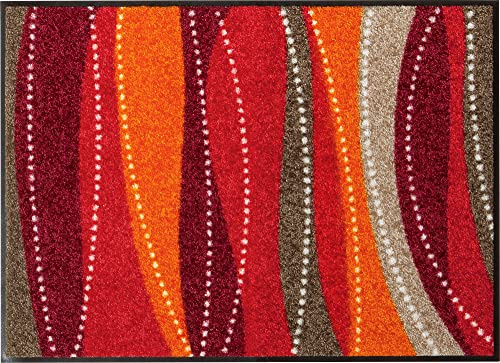 Erwin Müller Fußmatte Saarburg, Schmutzfangmatte, Sauberlaufmatte rot Größe 50x75 cm - rutschfest, langlebig, pflegeleicht, für Fußbodenheizung geeignet, ca. 7 mm Höhe