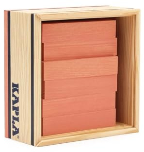 KAPLA – Set mit 40 rosa Bauklötzen – Holzspielzeug, Baukasten, ab 2 Jahren