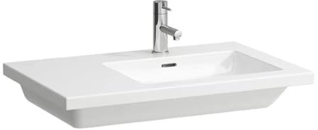 Laufen Living Square Waschtisch, asymmetrisch, Ablage Links, ohne Hahnloch, mit Überlauf, 750x480, weiß - H8174390001091