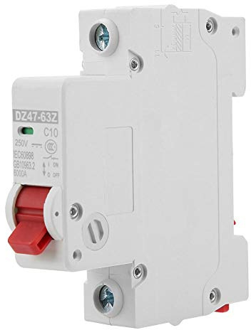 Akozon Disjoncteur à courant résiduel RCCB DZ47-63Z-1P 10A DC Disjoncteur miniature de fuite à la terre Commutateur d'air avec protection contre les surcharges