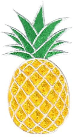 PatchMommy Ananas Aufnäher zum Aufbügeln, 9 x 4,5 cm | Gesticktes Bügelbild, Patch & Applikation für Kleidung, Taschen & Accessoires – zum Aufbügeln oder Aufnähen