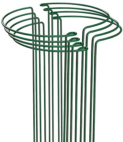 TOYPOPOR 8 Stück Pflanzenstützen Rund (25 x 40cm), Staudenhalter Metall Garten Stützring, Pflanzenhalter Ringkäfig für Pflanzen, Blume, Monstera, Hortensien, Rosen, Tomaten