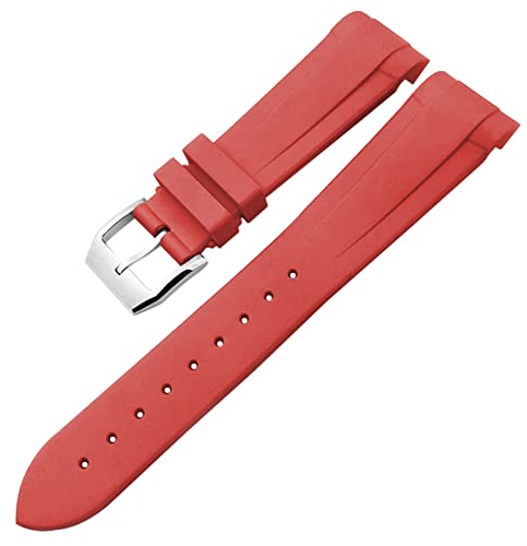 GANYUU Gummi-Uhrenarmband 22 mm Silikon-Uhrenarmband für Tudor Heritage Black Bay Pelagos wasserdichte Armbänder (Farbe: rote Nadel, Größe: 22 mm)