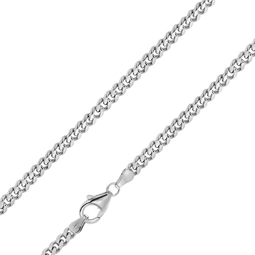 trendor Herren-Halskette Silber 925 Flachpanzer 3,3 mm Breite 15066 | modischer Halsschmuck für Männer aus echtem Sterlingsilber, tolle Geschenkidee,