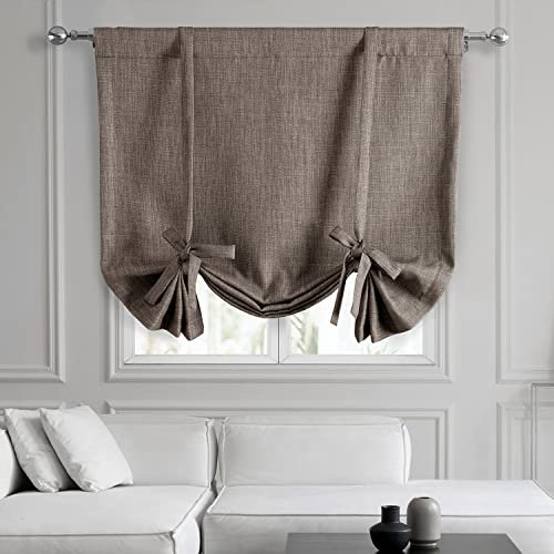 HPD Half Price Drapes Leinenimitat Raum Verdunkelung Raffgardinen für Fenster Aufrollbare Ballonvorhang für Wohnzimmer, Küche 46x63 (1 Panel), BOCH-TU18541-63, Dutch Cocoa
