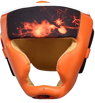 Velo Kids Head Guard Sublimation Boxing Helmet - Maximum Protection for Young Boxers - Adjustable Fit - Impact Resistant - Ideal for Sparring, Training, and Competitive Boxing (Orange, XS)