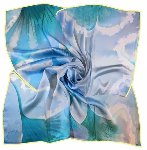 LADORENA Seidentuch Damen Natürliche Maulbeerseide 100% SEIDE HQ-Qualität Seidenschal Halstuch 86x86 cm LD872