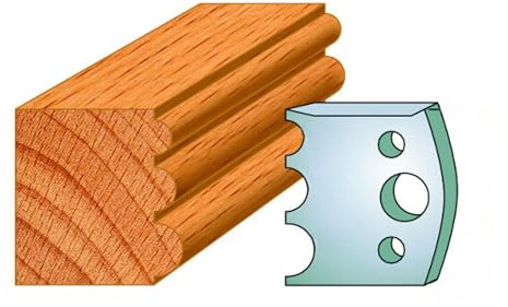 Xcalibur Tooling 40mm Euro Spindle Moulder Cutters & Limiters � Profile 090 Knife Set (2 Knives + 2 Limiters) � Precision Steel Blades for Euro Limiter Blocks