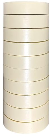 TEKHOME Nastro di carta gommata per mascheratura, verniciatura,disegno, 50m x 30mm, Torre da 10 rotoli (1torre)