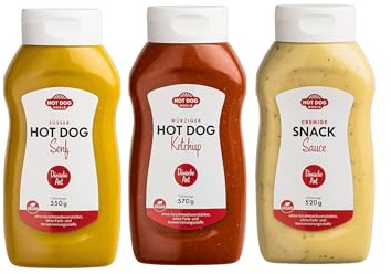 HOT DOG WORLD - dänisches Saucen-Set, 3er Pack (1560 ml)