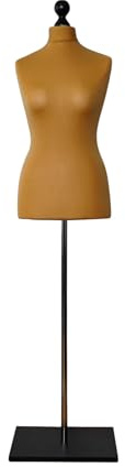 LUSORIA Schneiderpuppe, Schneiderbüste weiblich beige/schwarzer Standfuß (S 36)