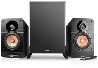 Teufel Ultima 25 AKTIV Club Edition 2.1 Soundsystem mit kabellosem Subwoofer - Aktive Regallautsprecher mit Bluetooth und integriertem AV-Receiver, Dolby Audio, DAB+, HDMI ARC CEC - schwarz