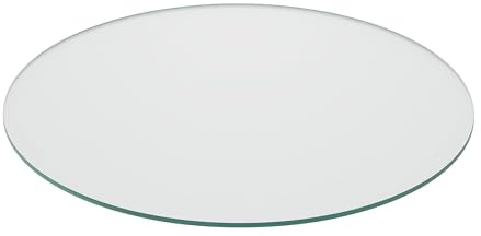 Relaxdays Tablero Vidrio Templado, Ø 60 cm, Grosor 8 mm, Panel Cristal Redondo para Mesa y Chimenea, ESG, Transparente