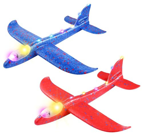 STOBOK Dora Flugzeugspielzeug 2 Stück Schaumstoff-Segelflugzeuge Kinderspielzeugflugzeug Led-Leuchte Wurfschaum-Spielzeugflugzeug Für Veranstaltungen Im Freien Partys
