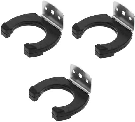 Wandmontierte Mikrofonhalterung für Kabellose Mikrofone 3 Stück Schwarz | Eisen und Gummi, Bohrloch 28mm, Innenmaß bis 47mm, für Ktv und Sendezimmer