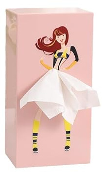 Zacruch Funny Lady Rock Taschentuchbox Halter – Vintage-Design für Kosmetiktücher und Servietten – perfekt für Büro, Wohnzimmer, Schlafzimmer, Badezimmer Dekor (Rosa)