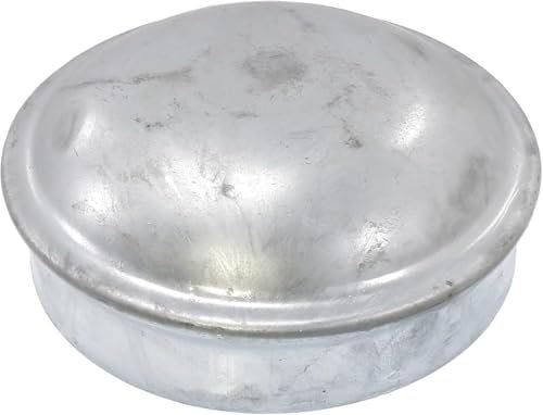 Chain Link Fence Round Dome External Metal Post Caps - Pressed Steel Fence Post Caps - Chain Link Cover Caps (4 Pack, Galvanized Steel, 1-5/8 Round Poles)