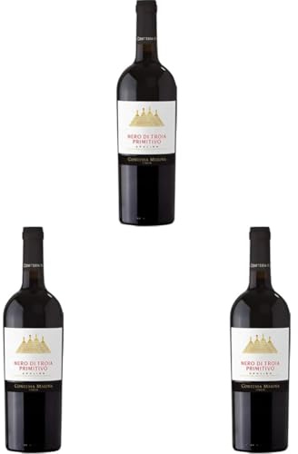 Nero di Troia Primitivo Puglia IGT Contessa Marina Apulien Rotwein trocken (Packung mit 3)