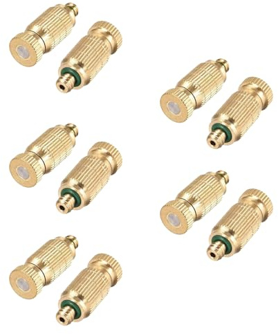 10 ugelli nebulizzatori in ottone, ugello nebulizzatore ad alta pressione da 0,2 mm, ugello anti-gocciolamento e nebulizzazione
