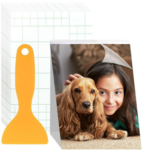 50 Self Sealing Laminating Sheets, 4x6 in Waterproof Clear Laminate Sheets, PVC No Machine Laminating Sheets, No Heat Sticker Paper with Small Scraper, Glossy Cold Laminating Film for Business Card