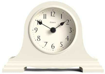 JONES CLOCKS® Speakeasy kaminuhr | Klassisches Design des napoleonhutes | Blasscreme | Zeitgenössischer klassischer Stil für Schreibtisch, Tisch, Regal oder nachttisch