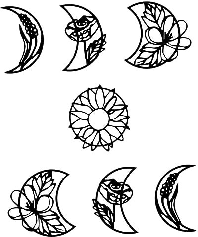 HOMOCONO Hollow Moon Phase Wall Decal Living Decor Moon Phase Adhesive Sticker Bedroom Wall Art