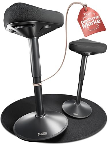 CLOUVOU Nexus Bürohocker ergonomisch [ORIGINAL] Stehhocker höhenverstellbar von 57cm bis 82cm - Ergonomischer Hocker Büro - Wackelhocker zur Stärkung des Rückens - Ergonomische Stehhilfe Büro