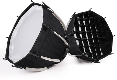Swiixxer 30cm Octagonal Softbox Mini Bowens Mount Quick Release Honeycomb Grid Softbox for ZU60 or M60 COB Fill Light Studio