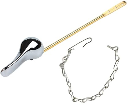 Javoryxh Leve di ricambio universali per serbatoi WC, maniglia per montaggio frontale, leve da viaggio con catena Flapper Enduring