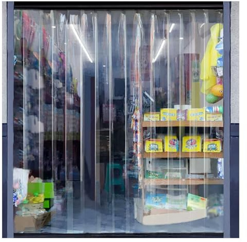 PVC Refrigeration Strip Curtain, Clear PVC Freezer Curtain, Waterproof Keep Warm Privacy Door Strip for Warehouse, Factories