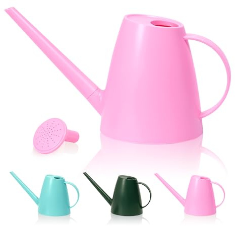 Bamworld Watering Can for Indoor Plants Long Spout Watering Cans for Garden Plants Indoor Outdoor Small Water Can for House Flower 1.8L 60oz 1/2 Gallon(Pink)