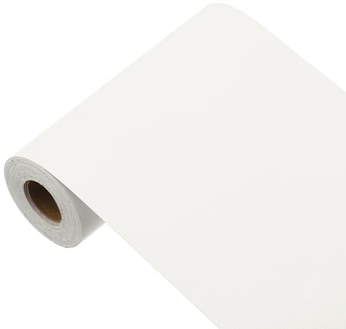 sourcing map Papier peint blanc mastic, papier peint autocollant en vinyle de couleur unie, décoration murale pour revêtement mural (998,2 x 15 cm)