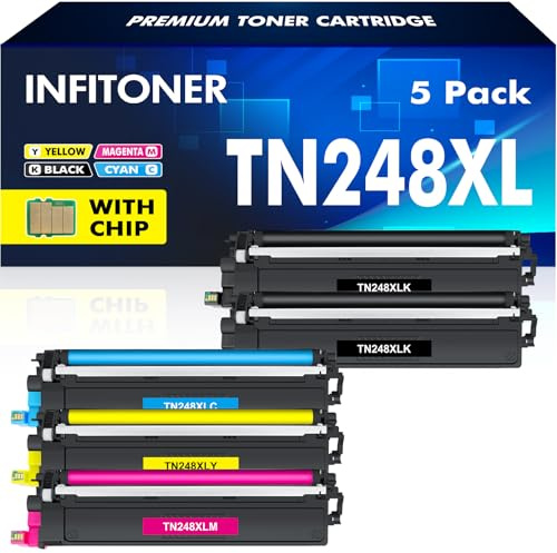 TN248XL TN248 MFC-L3760CDW MFC-L3740CDW Toner TN-248XL TN-248 5-Pack | Kompatibel für Brother DCP-L3560CDW DCP-L3520CDW HL-L3240CDW DCP-L3520CDWE MFC-L3740CDWE MFC-L8390CDW TN 248XL 248 248CMYK