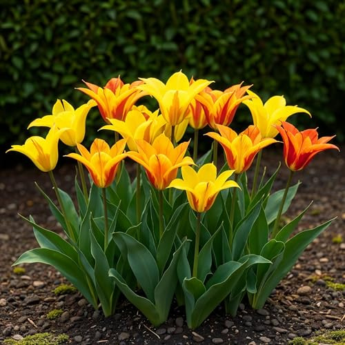 Bulbes à fleurs - Tulipe 'Vendeeglobe' - Jaune - 12 pièces - Taille du bulbe 11/12-20-50cm - Ø5cm - Plante de jardin - Multideal
