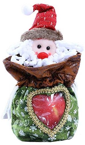 Christmas Drawstring Candy Bag Cartoon Elk Santa Snowman Plush Toy Gift Pouch Christmas Wrapping Paper Bundle