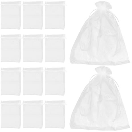 Abaodam 40 Sacchetti a Rete Coulisse per Protezione Frutta e Verdura Coperture Traspiranti per Piante da Giardino Sacchetti Riutilizzabili in Maglia Fine 17X23 CM per Pomodori Mele e