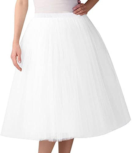 Tüllrock Weiß Engel Kostüm Engelskostüm, Tüllrock Damen Weiße Karneval Kostüm 50Er Tütü Rock Retro Ballet Tanzrock Tüll Ballett Rockabilly Petticoat Unterrock Tanzkleid Ballkleid Tutu Faschingskostüme